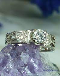 Custom Celtic Engagement Ring In 14k Gold With A 1 2 Carat Diamond 750 Usd Plus Diamond Celtic Engagement Rings Celtic Engagement Rings