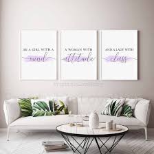 Purple Bedroom Decorquotes For Womanprintable Quoteset 3 Etsy Purple Bedroom Decor Wall Printables Wall Decor Living Room