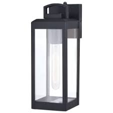 Vaxcel Lighting T0566 Textured Black Kinzie Single Light 14 Tall Outdoor Wall Sconce Lightingdirect Com