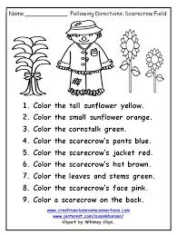 Free Following Directions Worksheet Features A Fall Scarecrow And Sunflowers Find Compl Following Directions Following Directions Activities Speech Activities