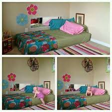 Great Idea For Toddlers Room No More Falling Off The Bed Toddler Bed Floor Bed Toddler Kitchen