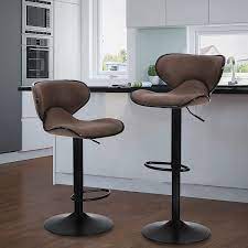 Winsome kitchen island set w/ saddle stools or rush stools. Buy Maison Counter Height Bar Stools Set Of 2 Swivel Adjustable Barstools With Back For Kitchen Counter Tall Bar Height Chairs Faux Leather High Stools For Kitchen Island 300 Lbs Bear Capacity