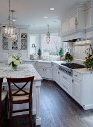 We have two big stained beams in ceiling. Elegant White Kitchen Interior Designs For Creative Juice