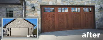 Natural wood look on garage doors through graining: Faux Wood Garage Doors That Look Realistic New Garage Doors Deluxe Door Systems