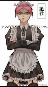 Pin By Rainbowsalt 3 On Saiki K Anime Maid Maid Outfit Anime Saiki The maid outfit is a black dress with ruffled white trim around the edges. anime maid maid outfit anime saiki