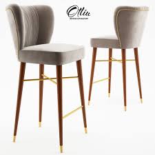 Wrap h75 stool / midj in italy. 3d Velvet Visconti Contemporary Bar Chair By Ottiu
