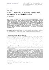 Pdf The Icj S Judgement In Somalia V Kenya And Its Implications For The Law Of The Sea