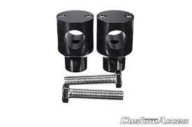 Customacces Handlebar Risers 1 Inch Rise Black Harley Davidson S Pyramid Plastics