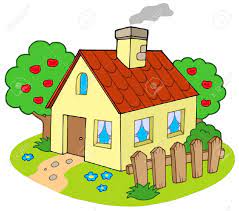 House With Garden Vector Illustration House Cartoon Cartoon House Drawing For Kids