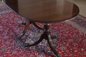 Double pedestal braelyn 31.5'' iron dining table. Oval Mahogany Double Pedestal Dining Table Circa 1960