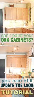Update Builder Grade Cabinets Fast Without Painting Update Cabinets Kitchen Cabinets Makeover Oak Kitchen Cabinets
