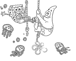 Spongebob coloring page with few details for kids. Free Printable Spongebob Squarepants Coloring Pages For Kids