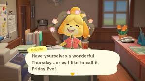 Isabelle Wants To Wish You A Happy Friday Eve Animalcrossing #thursday #thurs #almost friday #friday eve. happy friday eve animalcrossing