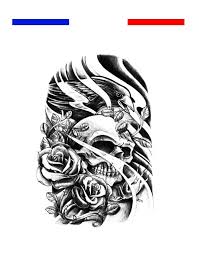 Une personne de , france a acheté cravate tête de mort homme. Tatouage Tete De Mort Aigle Et Roses Mon Petit Tatouage Temporaire