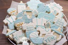 Decorated Cookies Sugar Cookies Royal Icing Royal Icing Cookies Maddy Ds Blue Baby Cookies Baby Baby Cookies Sugar Cookies Decorated Baby Shower Cookies