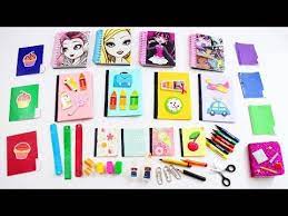 Diy 100 Real Miniature School Supplies Pencils Crayons Notebooks Scissors Erasers Really Works Youtub Miniature School Easy Crafts For Kids Paper Dolls
