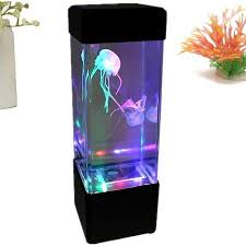 Grtsunsea Mini Colorful Fish Tank Led Light Jellyfish Aquarium Lamp Water Box Relaxing Mood Bedside Cabinet Nightl Jellyfish Lamp Aquarium Lamp Jellyfish Light