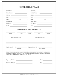 Horse Bill Of Sale Form Bill Of Sale Template Horse Care Horse Health