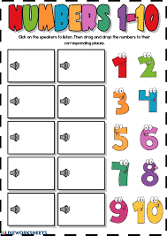 The goal is instant recognition of single digit numbers. Numbers 1 10 Listening Worksheet
