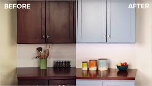 We've broken the cabinet refinishing reviews into 4 sections today the lower cabinets a medium gray called amazon stone and the top cabinets and walls a creamy white called eloquent white. Refinish Kitchen Cabinets With Kilz Restoration Primer Kilz