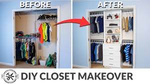 It didn't have to be perfect along. Diy Closet Organization With Shelving And Drawers Youtube
