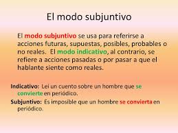 Usos y conjugación del presente de subjuntivo - ppt descargar