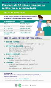 Maybe you would like to learn more about one of these? Gobierno Cdmx On Twitter Vives En La Ciudad De Mexico Tienes 30 Anos O Mas Y No Te Has Vacunado Contra La Covid19 Buenas Noticias Del 27 Al 31 De Julio