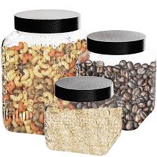 Shop the biggest selection of kitchen canisters and jars to help organize your kitchen in style. Glass Canister Set Of 3 Food Storage Containers Kitchen Canisters Glass Jars Set Ebay