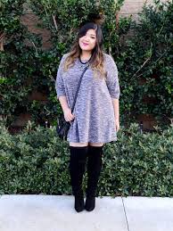 Thigh High High Knee Boots Outfit Fashion Plus Size Fashion