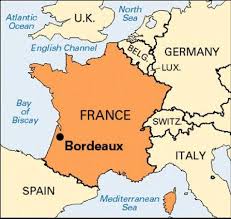 Den andra sidan är proportionell frankrike karta. Gorje Karta Bordeaux Karta