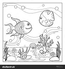Coloring Page Outline Of Underwater World With Funny Fishes Corals And Shells For Kids Unicorn Coloring Pages Animal Coloring Pages Paw Patrol Coloring Pages