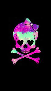 Perfect screen background display for desktop, iphone, pc, laptop, computer, android. Girly Neon Skull Wallpaper Novocom Top
