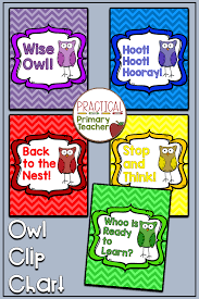 owl clip chart practical primary teacher teaching