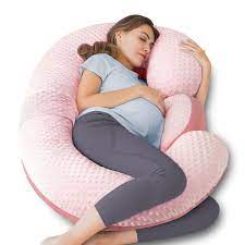 Amazon.com: QUEEN ROSE E Shaped Pregnancy Pillows for Sleeping, Detachable  Body Pillow for Pregnant Side Sleeper, Pink Bubble Velvet, 60in : Baby
