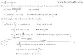 Step By Step Instructions For Finding The Integral Of Cosine