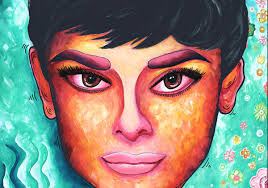 Audrey Hepburn Colorful PoP Art Style Original Painting #1 Face Mask by  Megan Aroon
