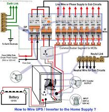 Automatic Ups Inverter Wiring Connection Diagram To The Home Home Electrical Wiring Electrical Wiring Diagram Ups System