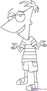 Phineas And Ferb Cartoon Characters Funny Tv Show Copy Print And Color If You Send It Drawing Cartoon Characters Mini Drawings Disney Art Drawings