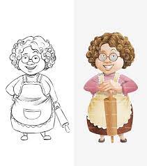 Granny Cartoon Character Tooncharacters Cartoon Grandma Cartoon Drawings Illustration Character Design