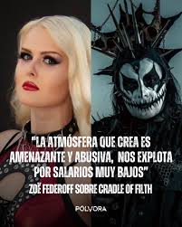 🔥🤯 Zoë Marie Federoff explota en contra de Dani Filth… Pues la cloaca se  ha destapado en Cradle of Filth, pues después de la salida de la tecladista  Zoë Marie Federoff el