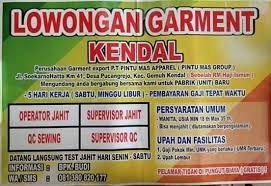 Jangan lupa share ke saudara, teman atau kerabat yang membutuhkan. Disnaker Kendal Update Loker Garment Tmen Naker Yg Facebook