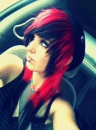 There is no set way to look or dye your hair. Black Red Dyed Hair Pretty Red Scene Hair Black Scene Hair Hair Styles