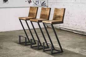 Industrial Oak Wood Bar Chair Kitchen Chair Metal Legs Industrial Furniture Rustic Decor Home Decor Furniture Wood Furniture Bar Chairs Kitchen Metal Chairs Industrial Furniture Wood
