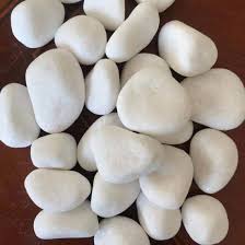 Semi round white marble pebble, for landscaping. China 3 5cm Tumbled White Marble Beach Landscaping Stone Pebbles China Pebbles And Garden Stone Price
