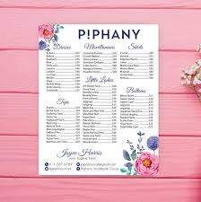 piphany size chart piphany price list poster custom pphany