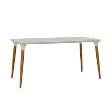This functional rectangle shape dining table is a great space saver in a small apartment. Manhattan Comfort Homedock Dining Table 63 In Off White 1015551 Rona