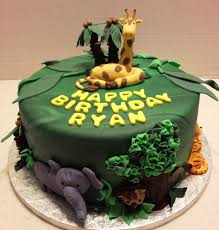 See free first birthday cake for. Single Tier Jungle Theme Cake Novocom Top