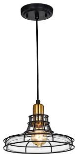 Locke 1 Light Black And Antique Gold Pendant With Clear Glass Shade Industrial Pendant Lighting By Edvivi Lighting