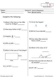 Worksheets for students have been used by educators to develop logical lingual analytical and problem solving capabilities. Year 6 Numeracy Printable Resources Free Worksheets For Kids Primaryleap Co Uk