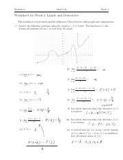 The given answers are not simpliﬁed. Ws4 Pdf Worksheet Math 124 Week 4 Worksheet For Week 4 Limits And Derivatives This Worksheet Reviews Limits And The Definition Of The Derivative With Course Hero